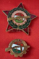 ~1960. "Munkásőr" szolgálati zománcozott aranyozott jelvény 5 év szolgálat után dísztokban...