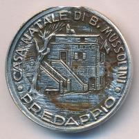Olaszország ~1922-1943. "Benito Mussolini szülőháza" ezüstözött Cu emlékérem (23mm) T:2
It...