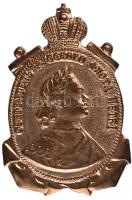 Oroszország DN "Nagy Péter orosz cár" aranyozott Br jelvény T:2 Russai ND "Peter the Great" gilt Br badge C:XF