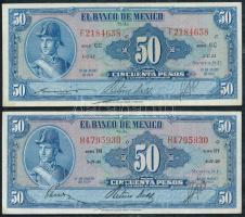 Mexikó 1957-1959. 50P (2x) T:II- Mexico 1957-1959. 50 Pesos (2x) C:VF