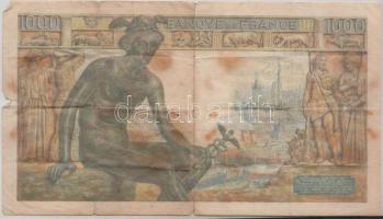 Franciaország 1943. 1000Fr T:III-
France 1943. 1000 Francs C:VG