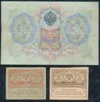 Oroszország 1909-1912. 3R szign.: Konshin + 1912-1917. 5r szign.: Shipov + 1912-1917. 10R szign.: Sh...