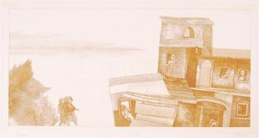 Tulipán László (1943-2007): Tanya. Rézkarc, papír, 58/100, jelzett, 42x59cm