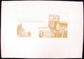 Tulipán László (1943-2007): Tanya. Rézkarc, papír, 58/100, jelzett, 42x59cm