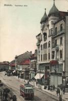 Miskolc Széchenyi utca, Weidlich-udvar, Apolló színház, villamos