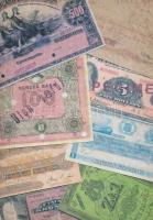 8db vegyes külföldi bankjegy laminált replikája 8pcs mixed laminated banknote replics