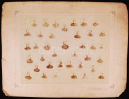 1899-1903 A Ludovika Akadémia tisztikara Nyiri Sándor (1854-1911) vezérkari ezredes, későbbi hadügyminiszter parancsnokságával, nagyméretű tablófotó Klösz György műterméből, kartonra kasírozva, 50x66cm