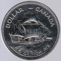 Kanada 1979. 1$ Ag "Griffon-hajó" T:PL Canada 1979. 1 Dollar Ag "Griffon ship" C:PL