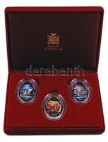 Zambia 2000. 1000Kw CuNi "Nagy Felfedezések" sorozat 2x3 darab érme dísztokban T:PP Zambia 2000. 1000 Kwacha CuNi "1000 Years of Exploration" set with 6 different coins in case C:PP