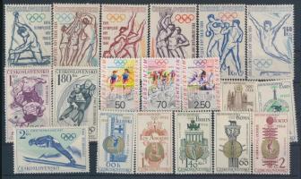 Czechoslovakia, Liechtenstein 1964-1992 Small Olympics lot 19 stamps, Csehszlovákia, Liechtenstein 1964-1992 Kis olimpia tétel 19 db bélyeg