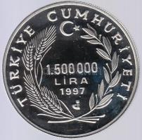 Törökország 1997. 1.500.000L Ag "Barbaros Hayreddin, hajók" T:PP Csak 7062db! Turkey 1997. 1.500.000 Lira Ag "Barbaros Hayreddin" C:PP Only 7062 examples!