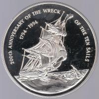 Kajmán-szigetek 1994. 2$ Ag "A tízvitorla hajótörése" T:PP Csak 15.000db!
Cayman Islands 1...