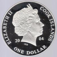 Cook-szigetek 2004. 1$ Ag(0.999)/20g "Ázsia történelme-Vasco Da Gama" T:PP Tanúsítvánnyal! Cook Islands 2004. 1 Dollar Ag "History of Asia-Vasco Da Gama" C:PP with certificate