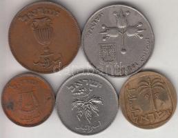 Izrael 5db klf fémpénz T: 2,2-
Israel 5pcs diff coins C:XF,VF