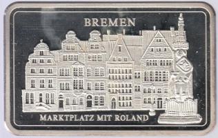 Németország DN "Bréma Vásártér" 1oz (31,103g) Ag(0.999) ezüst tömb T:PP Germany ND "Bremen Marktplatz mit Roland" 1oz (31,103g) Ag(0.999) silver block C:PP