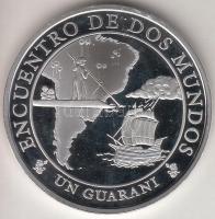 Paraguay 2002. 1G Ag "A két világ találkozása" T:PP Paraguay 2002. 1 Guarani Ag "Encounter of the Two Worlds" C:PP
