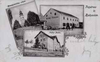 Rákfalu church, Hotel Pitvice, elementary school (b)