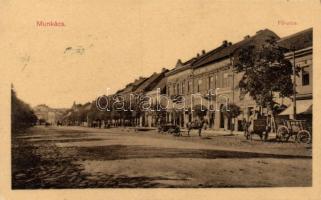 Munkács Main street, synagogue, savings bank