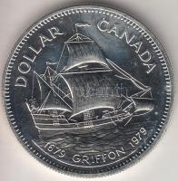 Kanada 1979. 1$ Ag "Griffon-hajó" T:PL Canada 1979. 1 Dollar Ag "Griffon ship" C:PL