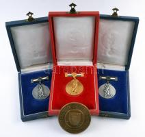 1983-1986. 3db női NB. I-es I. és II. helyezésű kosárlabda díjérem dísztokban T:2 + DN "Comite Departimental Val d'Oise" francia kosárlabda Br emlékplakett díszdobozban T:1-