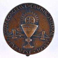 1938. "XXXIV. Eucharisztikus Világkongresszus" Br jelvény (2x), egyik zománcozott T:2