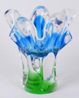 Dekoratív formába fújt üvegváza, hibátlan 16cm magas