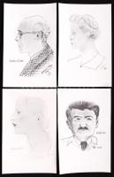 4db Karikatúra fotó, Kovács Ákos jelzéssel. 14x9cm