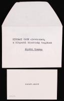 Kádár János és Kisházi Ödön 1968. újévi levélváltása, Kádár saját kezű aláírásával, névjegykártyával