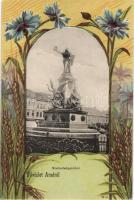 Arad Liberty statue, floral litho (EK)