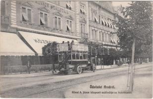 Arad, Rónai A. János központi szállodája, autóbusz / Central Hotel, autobus