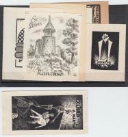 13db Ex libris kisgrafika gyűjtemény, különböző méretben