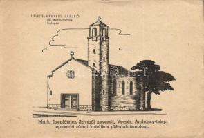 Vecsés, Mária Szeplőtelen Szívéről nevezett, Andrássy telepi  építendő róm. kat. plébániatemplom; tervezte: Kreybig László (EK)