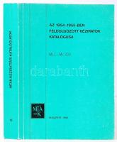 MTAK: Az 1954-1955-ben feldolgozott kéziratok katalógusa. Budapest 1986.