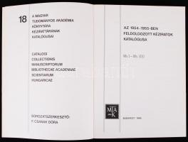MTAK: Az 1954-1955-ben feldolgozott kéziratok katalógusa. Budapest 1986