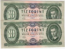 1957. 10Ft (2x) egymást követő sorszámmal! T:I