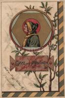Hofbräu München, Art Nouveau, litho (cut)