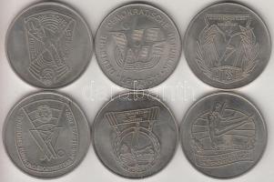 NDK DN. 6db klf fém emlékérem T:vegyes GDR ND. 6 pieces of different commemorative metal medallions C:Mixed