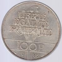 Franciaország 1986. 100Fr Ag "Szabadság-szobor" T:2 France 1986. 100 Francs Ag "Centennial - Statue of Liberty" C:XF