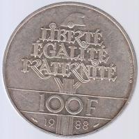 Franciaország 1988. 100Fr Ag "Testvériesség" T:2 France 1988. 100 Francs Ag "Fraternity" C:XF