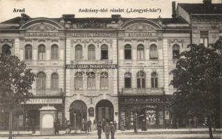 Arad Andrássy tér, Lengyel-ház; Lengyel Lőrinc és Guttmann & Berger kereskedései / shops
