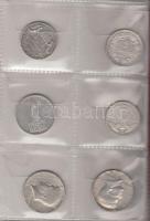 Izgalmas 48db-ból álló ezüst érem gyűjtemény különféle pénzekkel berakóba rendezve! (Br.: 380g) T:ve...