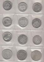 Izgalmas 48db-ból álló ezüst érem gyűjtemény különféle pénzekkel berakóba rendezve! (Br.: 380g) T:ve...