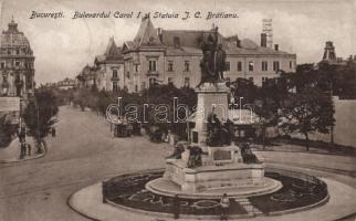 Bucharest, Boulevard of Carol I and statue of I. C. Bratianu (Rb)