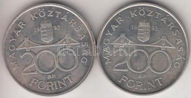 1992-1993. 200Ft Ag "MNB" (2x) T:2