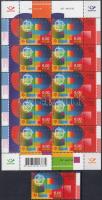50 éves a CEPT ívszéli bélyeg + kisív + blokk, 50th Anniversary of the CEPT margin stamp + mini-sheet + block