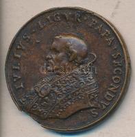 Olaszország / Pápai Állam 1503-1513. "II. Gyula pápa / Centum Cellae kikötője" Br emlékérem T:2- ph. Italy / Papal States 1503-1513. "Julius II / Harbor of Centum Cellae" Br commemorative coin C:VF edge error