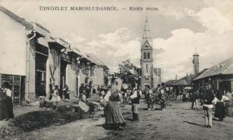 Marosludas Király utca, Mihály Móric kereskedése / street, shop
