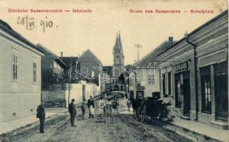 Szászváros Iskola tér, Stelescu és Benkő Lajos üzletei / School square, shops (EB)