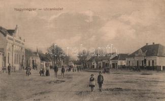 Nagymegyer, street, bank