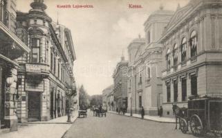 Kassa Kossuth street, Vitéz bookshop, insurance company, Divald